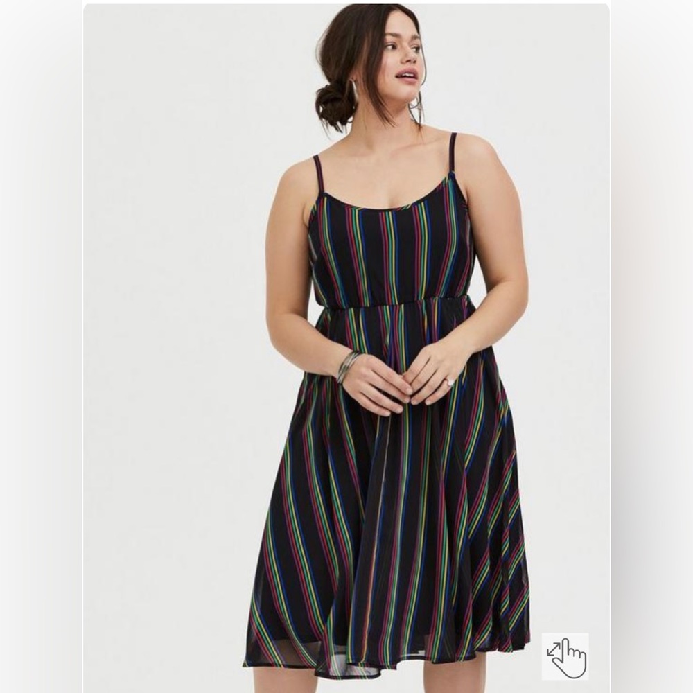 Torrid Midi Chiffon Pleated Dress- Size 2